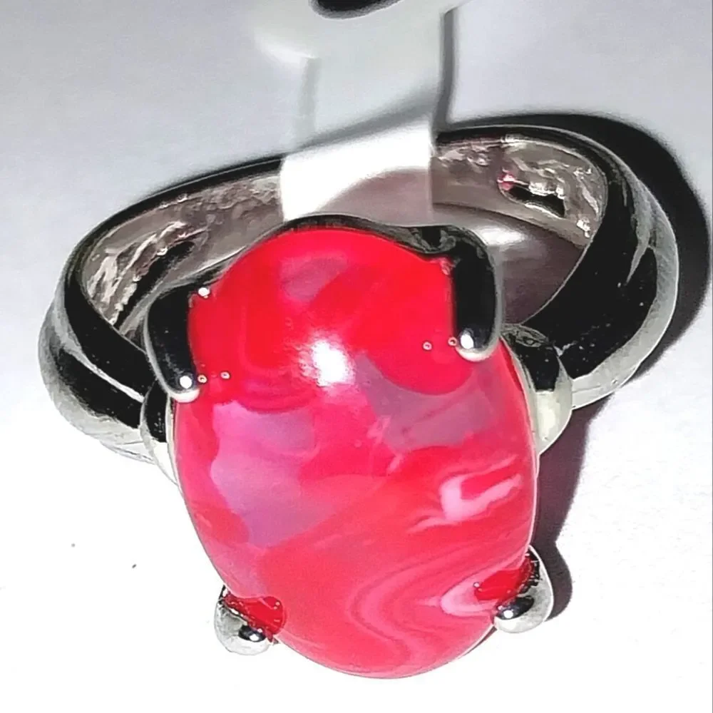 Vintage natural stone ring for women sz 6